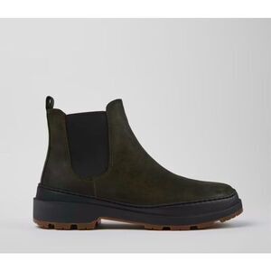 Camper Men’s Brutus Trek MICHELIN Green Gray Nubuck Leather Slip On Ankle Boots